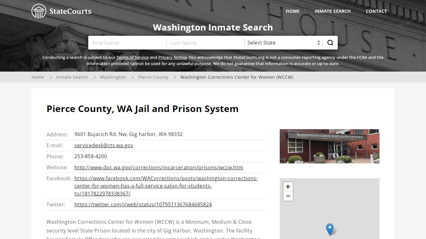 Washington Corrections Center for Women (WCCW) Inmate Records Search ...