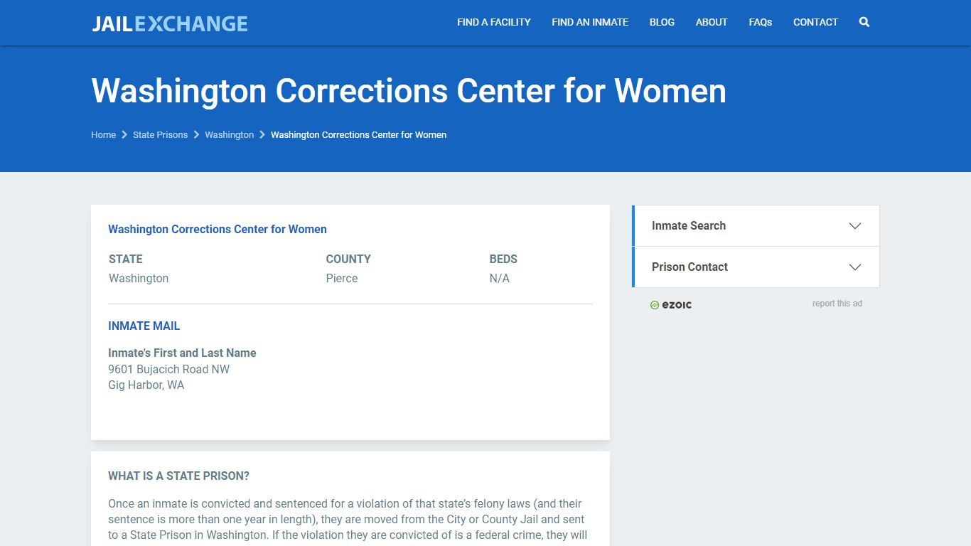 Washington Corrections Center for Women Prisoner Search | Visitation ...